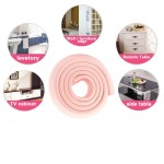 Corners protection strip, length 2 m, tables, baby's room, pink color